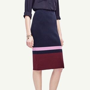 NWT Ann Taylor Colorblock Knit Pencil Skirt
